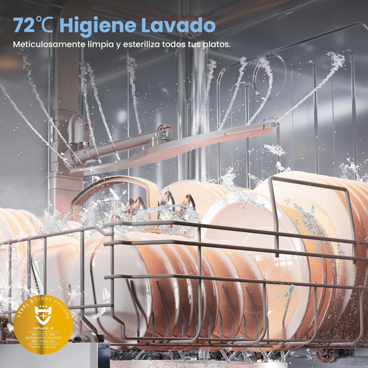 Comfee Lavastoviglie da Incasso a Grande Capacità, Interno in Acciaio Inox, Molteplici Programmi di Lavaggio, Funzionamento Silenzioso, Lavastoviglie a Risparmio Energetico per l'Aggiornamento della Cucina di Casa