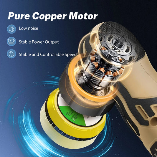 80W 12V Mini Car Lucidatore Cordless Multi Lucidatore Auto Buffer Lucidatore 6 Velocità 3 Alberi Strumento di Dettagli Auto Con 2 Pz Batteria