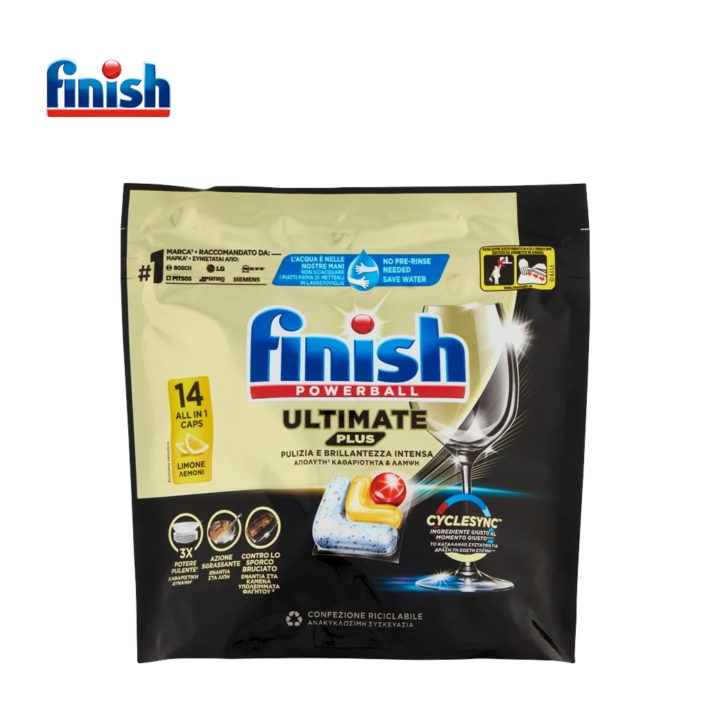Finish Ultimate Plus Limone 14 Tabs per Confezione, Pastiglie per Lavastoviglie, Varianti da 3 o 4 Confezioni, 42 o 56 Tabs Totali