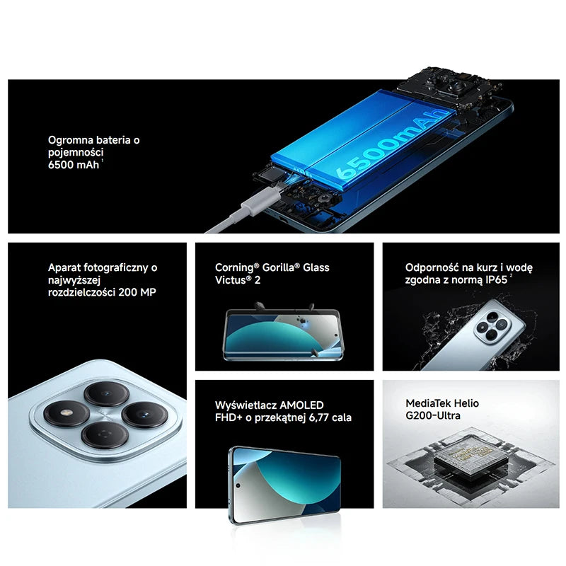 Xiaomi Redmi Note 15 Pro 4G Versione Globale MediaTek Helio G200-Ultra NFC Batteria Monster da 6500mAh Display AMOLED FHD+ da 6.77" Fotocamera da 200MP con OIS Smartphone