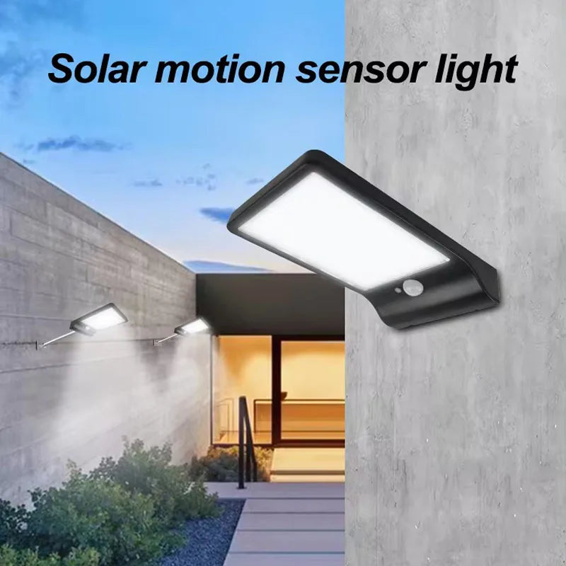 48 led luci da parete stradali solari 450LM 3.5W led sensore PIR di movimento solare luci DIM in alluminio con telecomando per garage da giardino