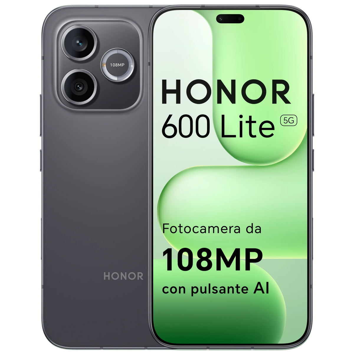 2026 New HONOR 600 Lite 5G Smartphone, Fotocamera AI da 108MP, Display AMOLED da 6.6", Batteria da 6520mAh con Ricarica Rapida 45W, Cellulare Android 16 Sbloccato, IP66&SGS, Dual SIM, NFC