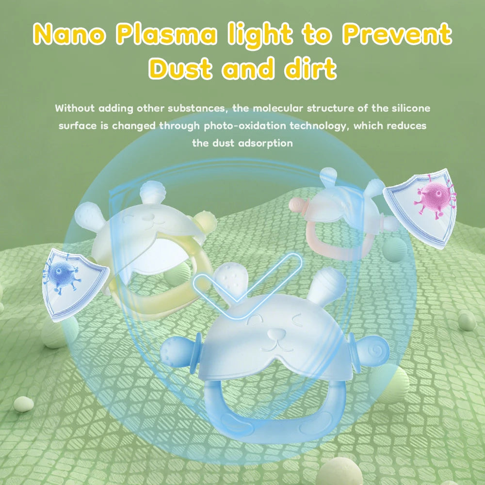 MAMIJOY 1 Pezzo Anello Massaggiagengive per Neonati, Anti-Caduta, in Silicone, per l'Allenamento alla Masticazione, Senza BPA, per Bambini di 2 Mesi, Neonati YJ0