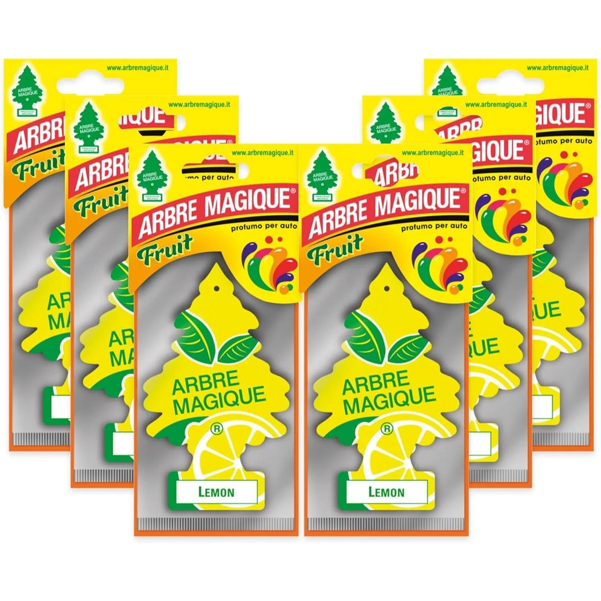Arbre Magique Profumatore Auto, Fragranza assortiti, Profumazione Moderna, Durata Fino a 7 Settimane, Made in Italy, Confezione da 6 unità