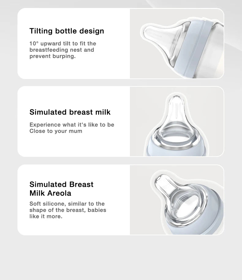 MAMIJOY 1PCS Biberon per Neonati 90ML/160ML Biberon in Vetro Anti-flatulenza Biberon per l'Alimentazione del Latte Senza BPA per Neonati
