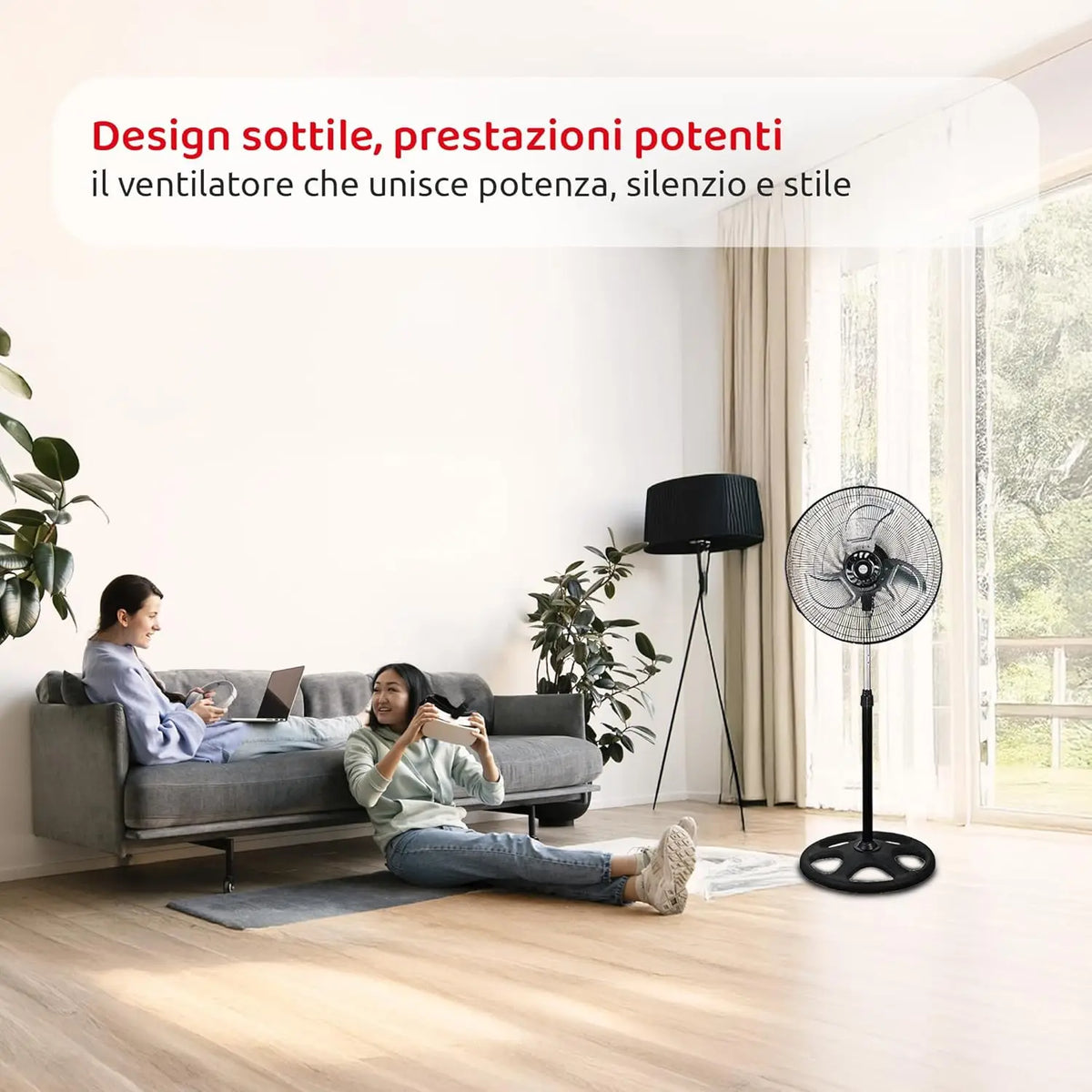 VENTILATORE A PIANTANA INDUSTRY 80W 3 IN 1