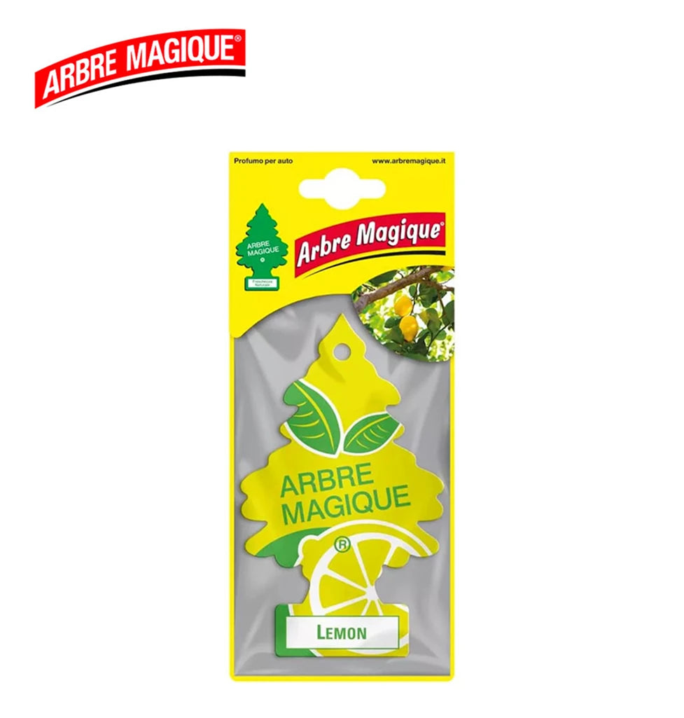 Confezione da 6, 12 o 24 Arbre Magique Limone, profumatori auto da appendere, fragranza fresca e fruttata, formato scorta per auto, furgone, armadio e piccoli ambienti