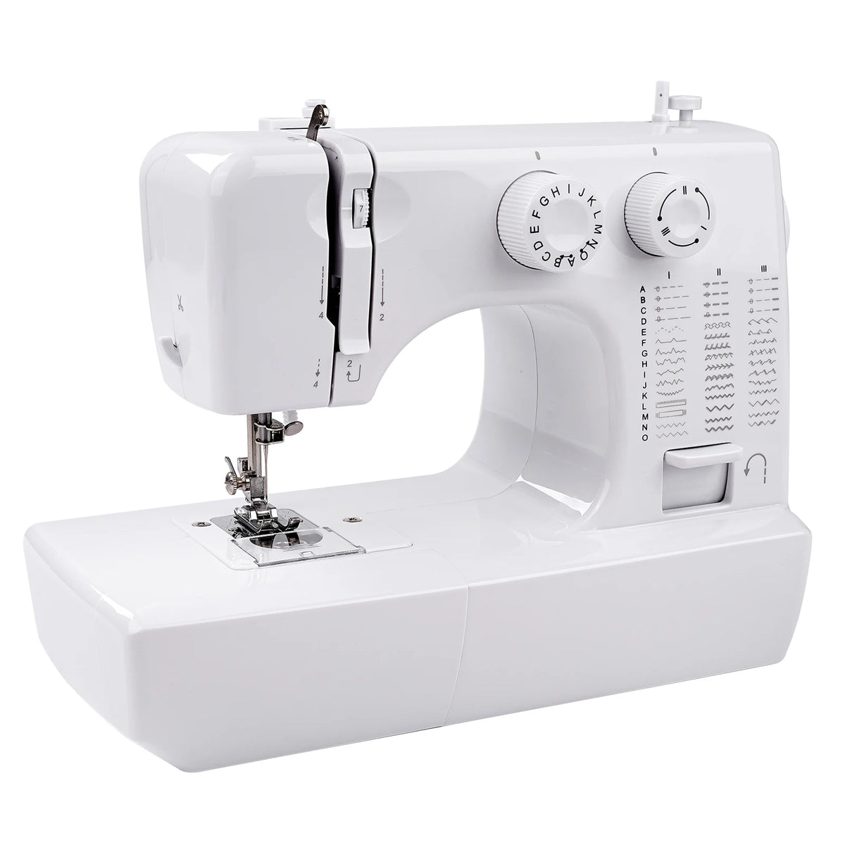 Macchina da cucire elettrica mini fai-da-te per uso domestico, 45 punti, con kit da cucito da 42 pezzi, braccio libero per cucire polsini e maniche, EU