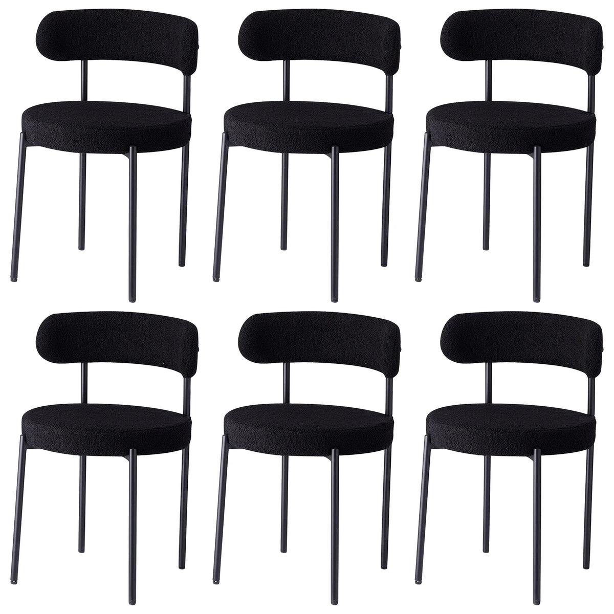 EGOONM Set di 2/4/6 Sedie da Pranzo in Stile Nordico, Sedie Imbottite in Velluto Teddy per Cucina e Sala da Pranzo