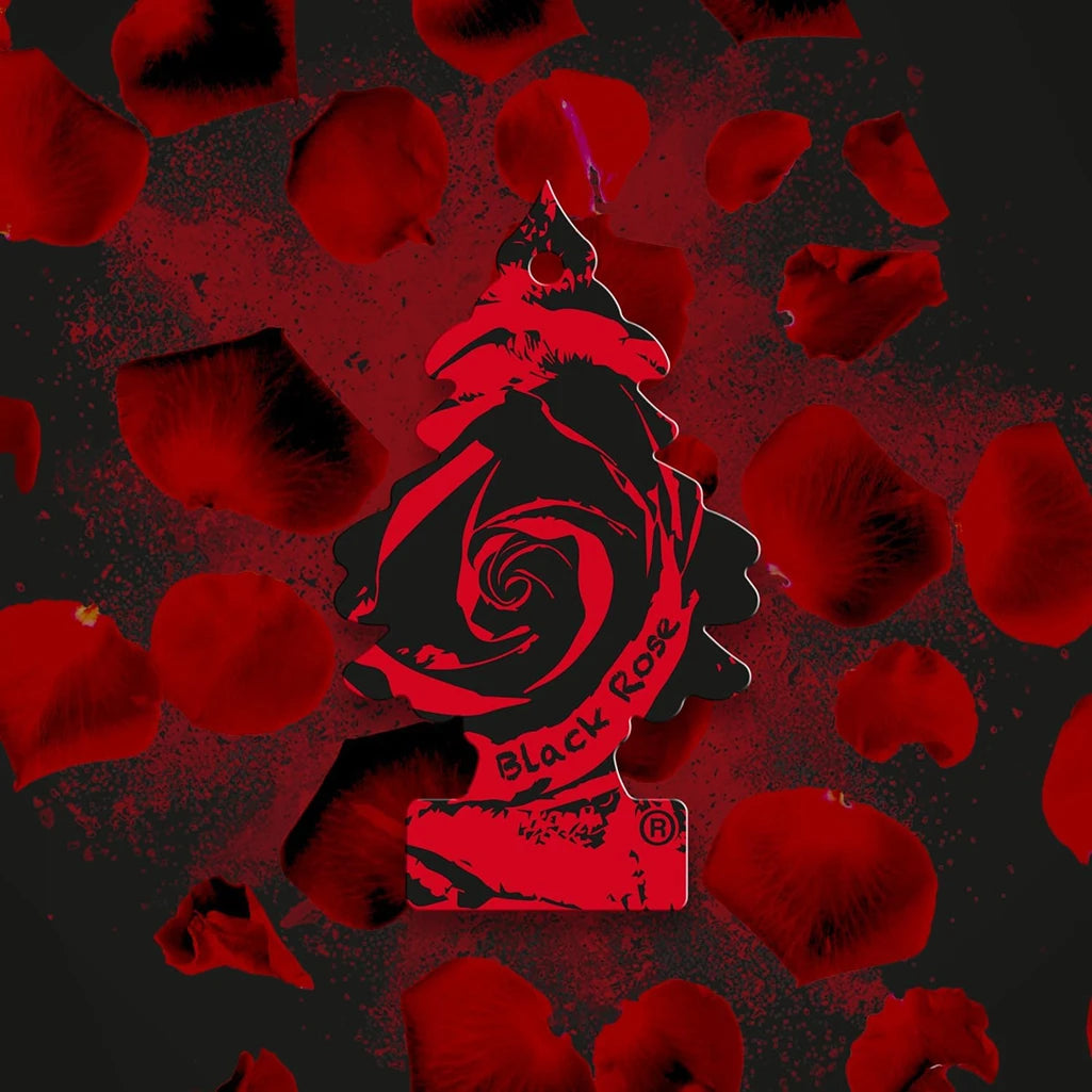 Confezione da 6, 12 o 24 Arbre Magique Black Rose, profumatori auto da appendere, fragranza raffinata e vellutata, formato scorta per auto, furgone, armadio e piccoli ambienti