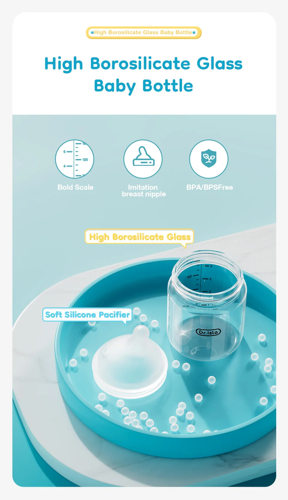 MAMIJOY GB60 – Biberon in vetro da 90, 160 o 240 ml