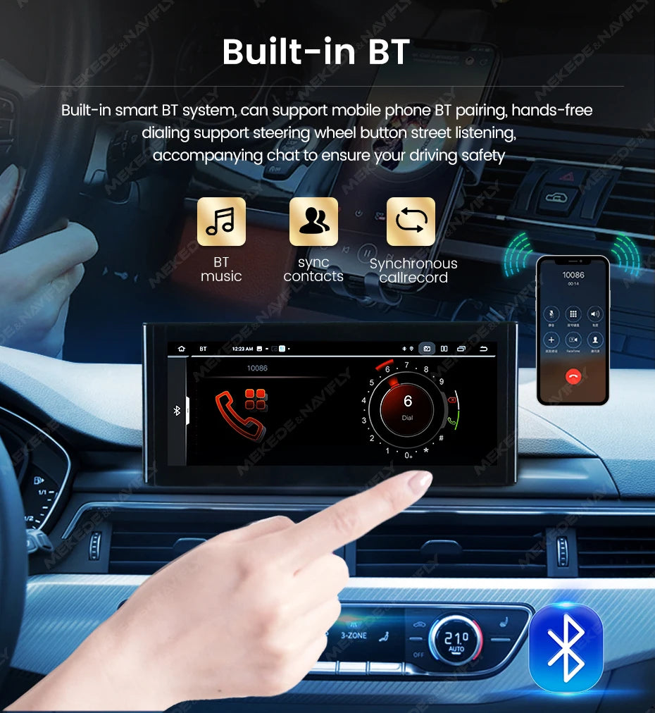 MEKEDE 8.8 "CarPlay Auto Android 14 Autoradio Radio Per Audi Q5 2010-2017 8 Core BT di Navigazione GPS DSP WIFI Lettori Multimediale