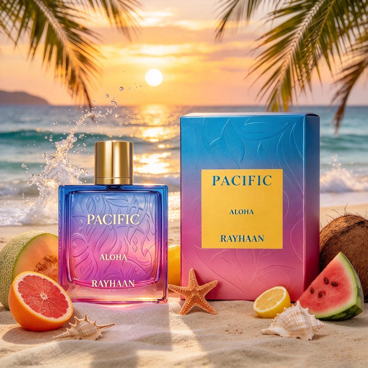 Profumo Rayhaan Pacific Aloha, 100 ml, fragranza fresca di fiori e frutta marina, profumo persistente, adatto a qualsiasi occasione.
