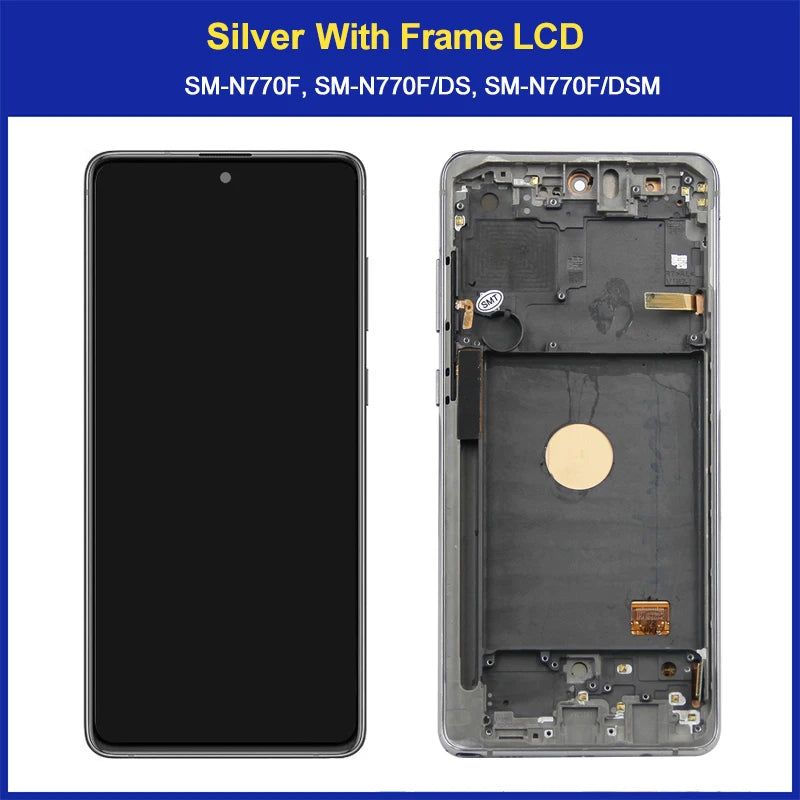 Schermo LCD AMOLED da 6,7 pollici per Samsung Note 10 Lite, gruppo di ricambio per lo schermo touchscreen, compatibile con Samsung Note10 Lite N770 N770F, con cornice.