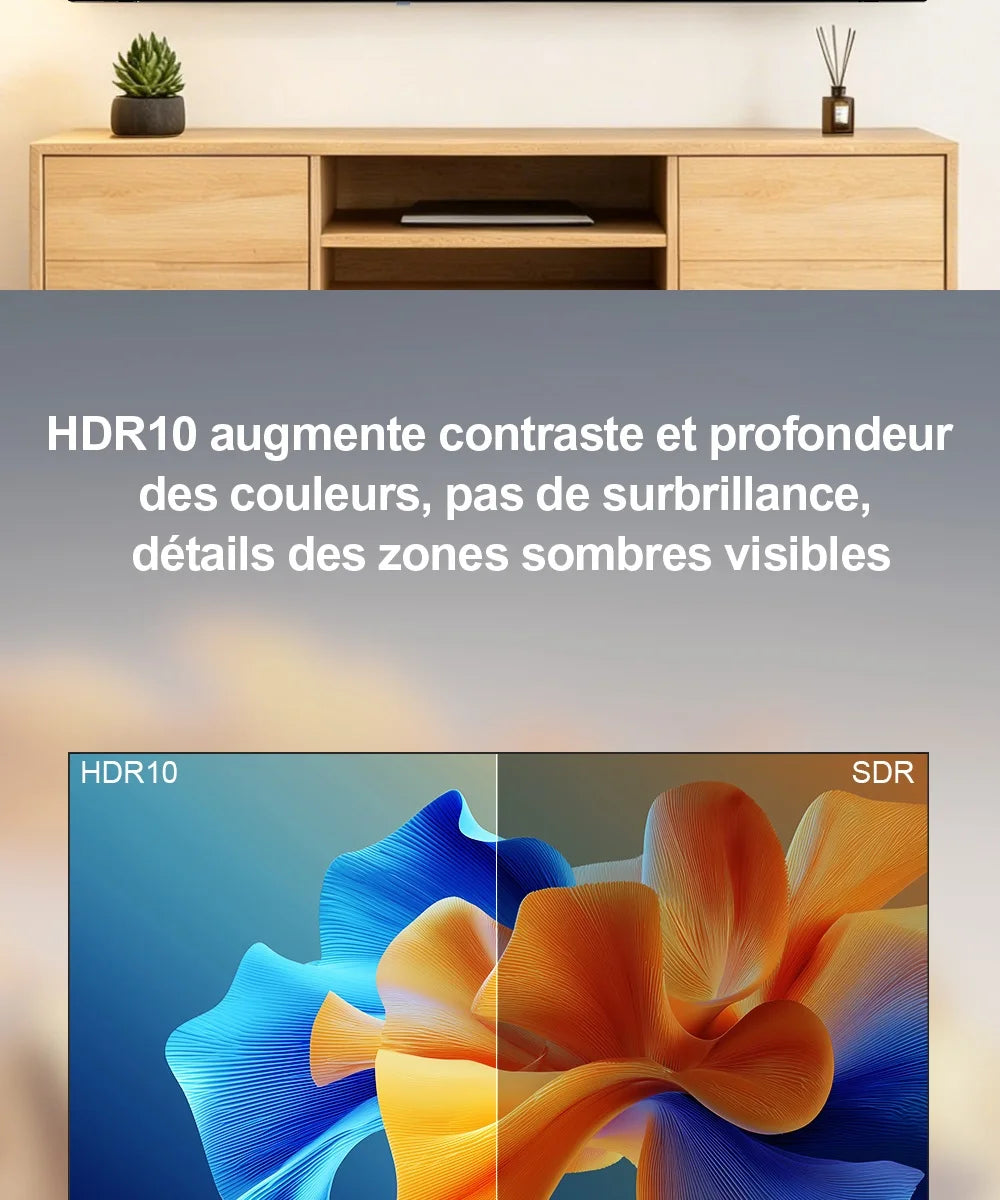 HKC 42Q1L Smart TV FHD da 42 Pollici VIDAA con Pannello Sharp, DVB T2 S2 C Completo, HDR10, Audio Dolby e Porte HDMI, AV, Jack per Cuffie