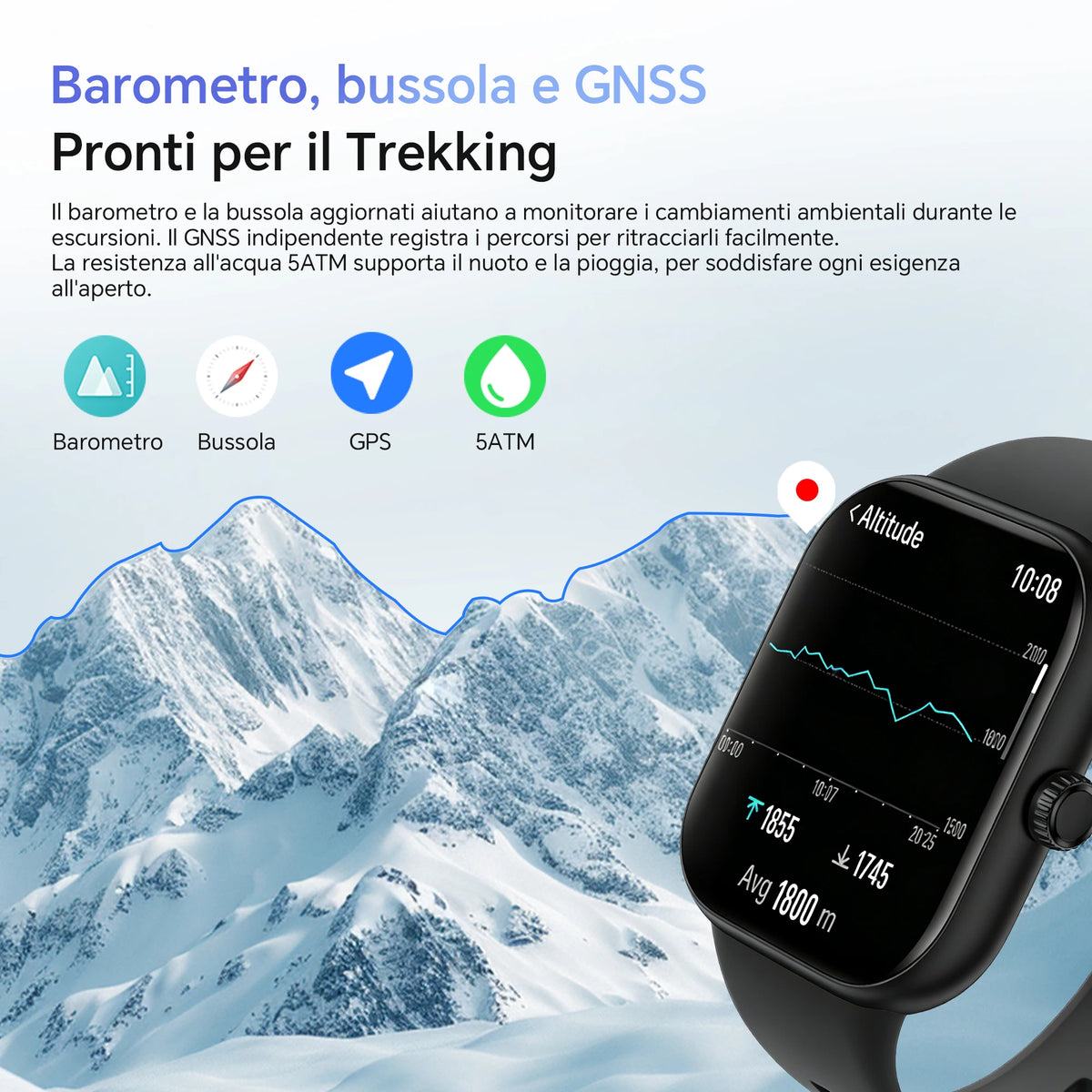 HONOR CHOICE Watch 2 Pro Uomo Donna, 1.97" Orologio Smartwatch con Chiamata Bluetooth, Batteria 14 giorni, GPS, 120+ Sportive Smart Watch con Sonno e Cardiofrequenzimetro, 5ATM per Android iOS, Nero