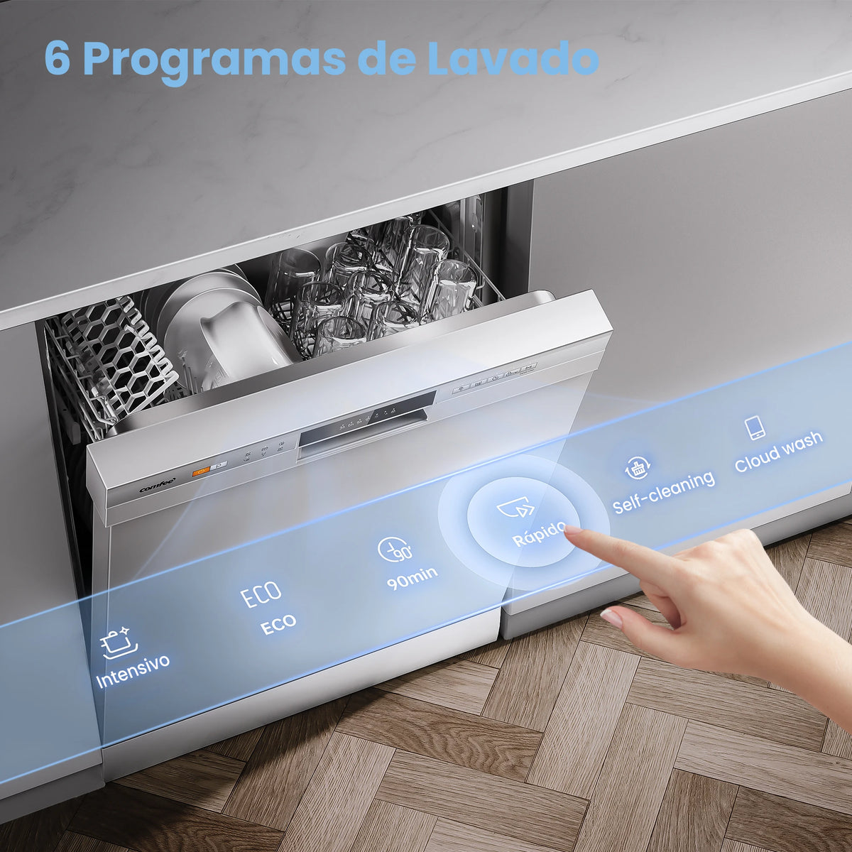 Lavastoviglie da incasso Midea per 14 posti - Interno in acciaio inossidabile, programmi di lavaggio multipli, silenziosa ed efficiente dal punto di vista energetico per la casa