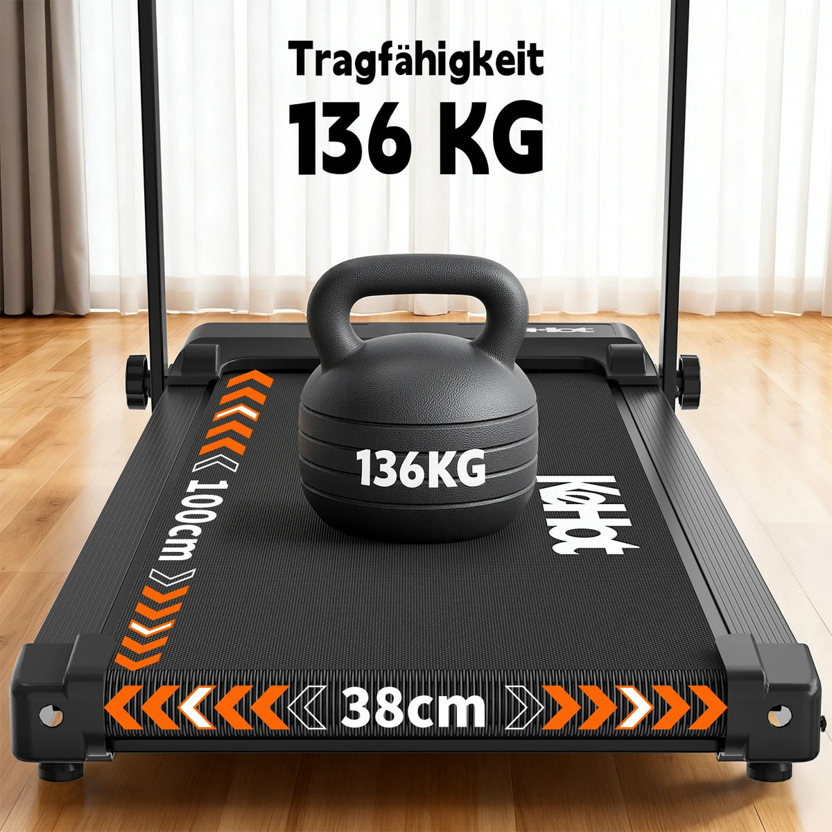 Tapis Roulant Kehot per Casa 1-12Km/H 8% Inclinazione App Bluetooth 12 Programmi di Allenamento Tapis Roulant Pieghevole per Palestra Domestica