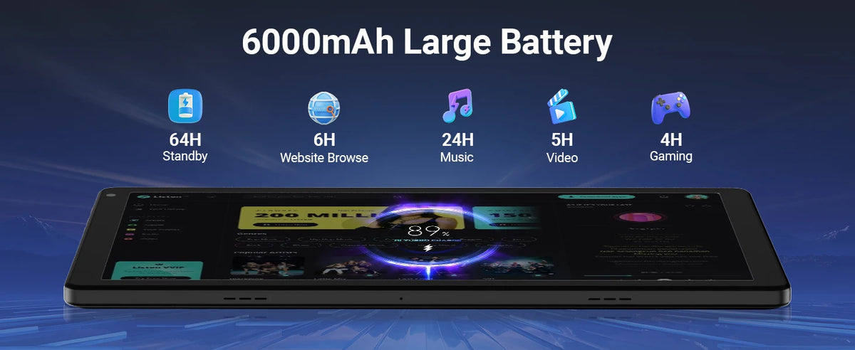 Kb1001L 10.1" HD 800*1280 Android 16 | 20GB di RAM (3+17GB) + 64GB di ROM, processore A333, batteria da 5000mAh, Type-C 5V 2A | Set completo: tastiera, mouse, astuccio per penne, cuffie, disponibile in magazzin