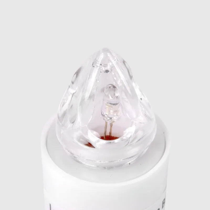 Lumino Stilo Bianco e Rosso Elettrico per Loculo Mortuario – Luce Bianca Tremolante Realistica – luce rossa intermittente-Durata 365 Giorni – Resistente alle Intemperie – Lumino a Batteria con Accensione Automatica, U