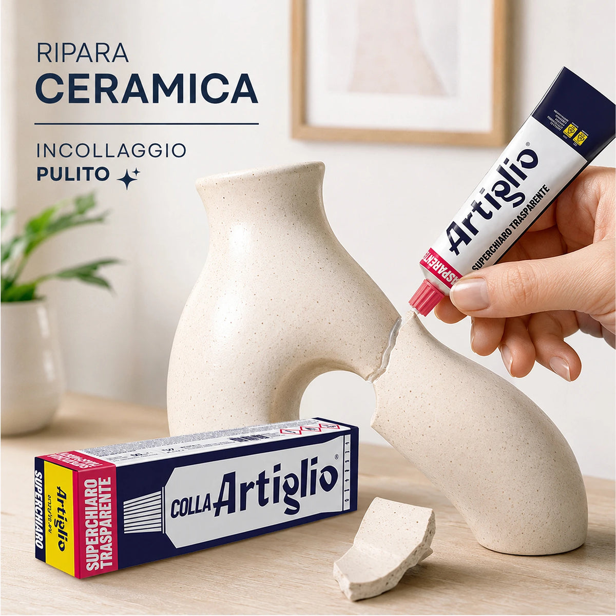 Confezione da 6 Colla Artiglio Super Chiaro 50 ml, adesivo in tubetto per cuoio, pelle, sughero, feltro, legno, plastica e gomma