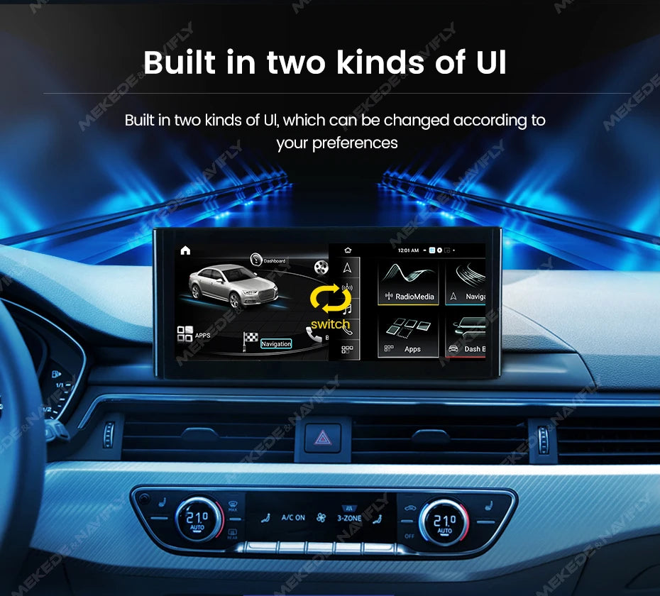 MEKEDE 8.8 "CarPlay Auto Android 14 Autoradio Radio Per Audi Q5 2010-2017 8 Core BT di Navigazione GPS DSP WIFI Lettori Multimediale