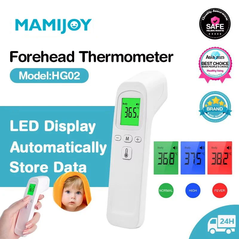 MAMIJOY Termometro per bambini LCD digitale a infrarossi Misurazione del corpo Fronte Orecchio Senza contatto Febbre per adulti Termometri per bambini IR