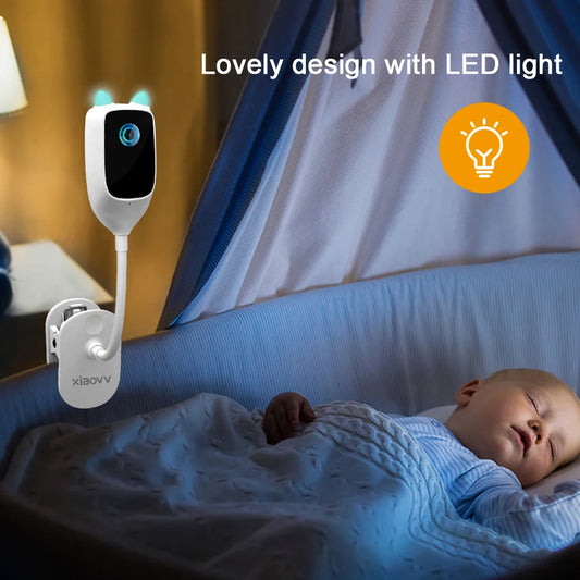 4MP XIAOVV Video Baby Monitor Rilevamento del Pianto Visione Notturna a Colori Rotazione a 360 Gradi Audio Bidirezionale WiFi Telecamera per Neonato Interno