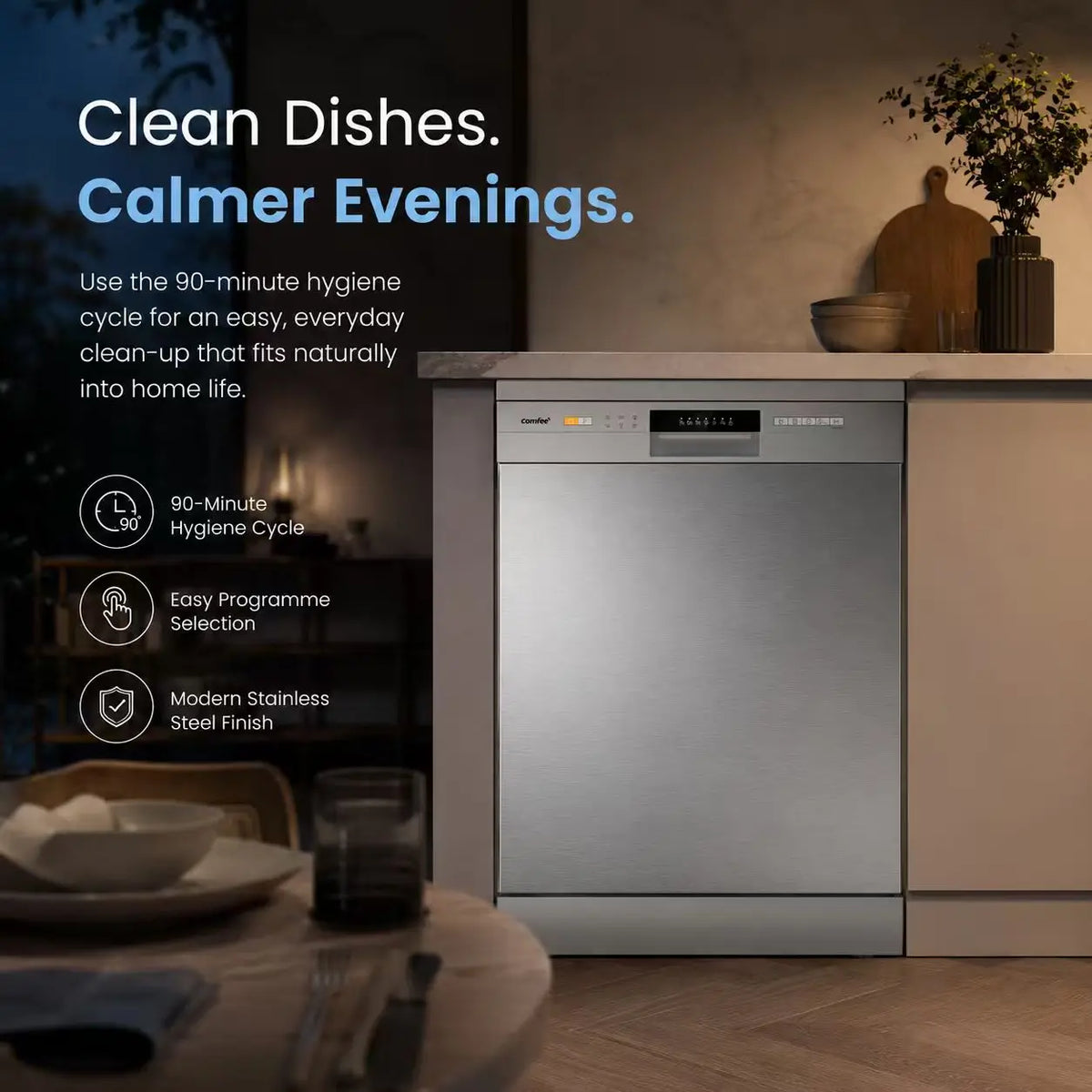 Lavastoviglie da incasso Midea per 14 posti - Interno in acciaio inossidabile, programmi di lavaggio multipli, silenziosa ed efficiente dal punto di vista energetico per la casa