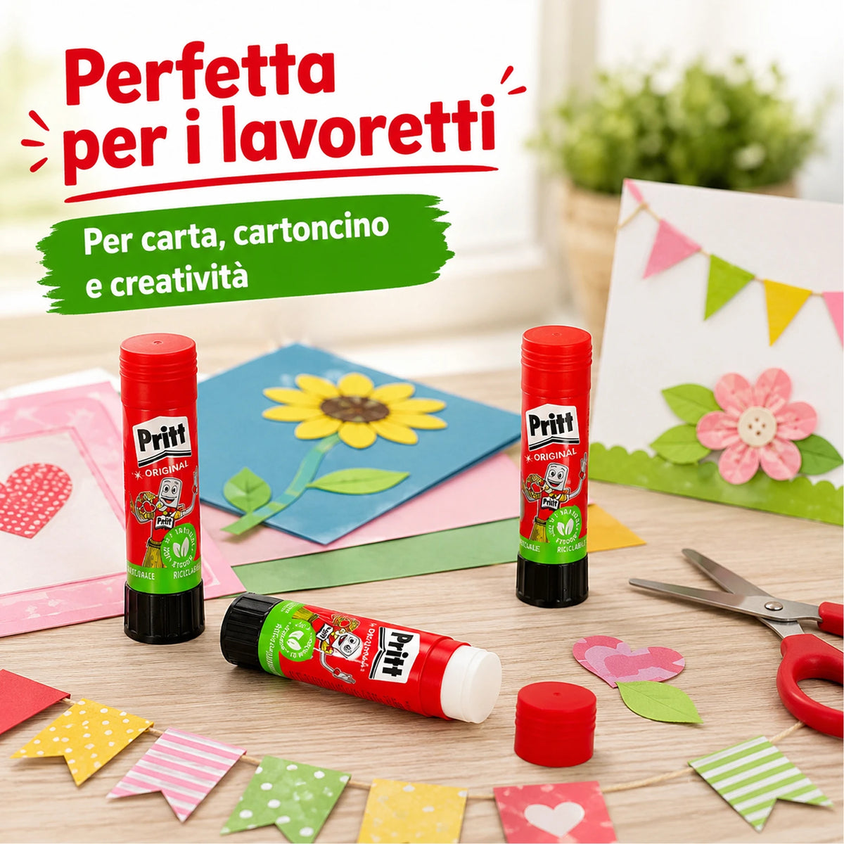 Confezione da 12 Pritt Penna Adesiva, colla in formato penna per lavori artistici, attività creative, scuola, ufficio e cancelleria