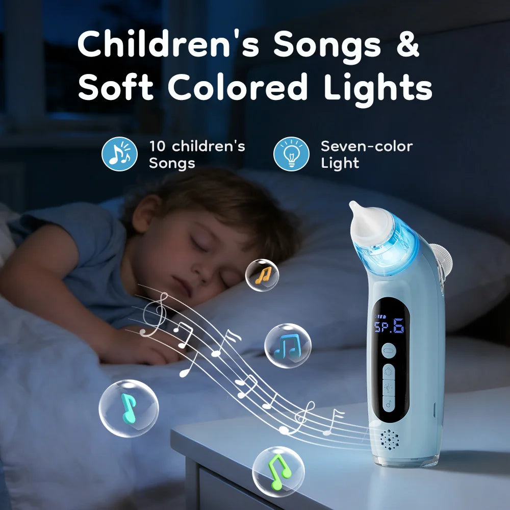 MAMIJOY Aspiratore nasale elettrico 2 in 1 per bambini e funzione nebulizzatore 6 modalità di aspirazione e nebulizzatore musicale per bambini e pulitore nasale U95