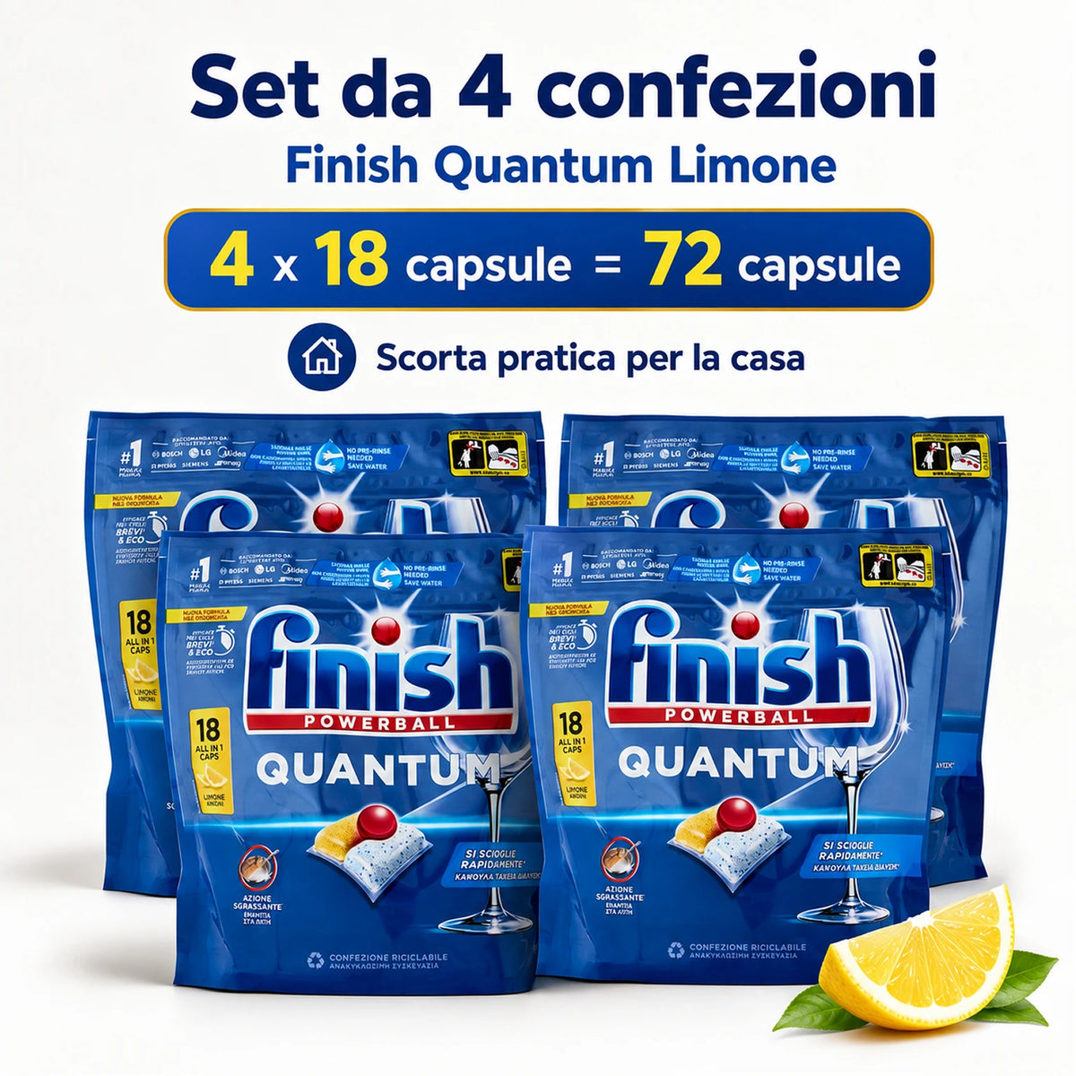 Confezione da 3 Finish Powergel Fresh, gel detersivo liquido per lavastoviglie multiazione, 30 lavaggi per flacone, 90 lavaggi totali