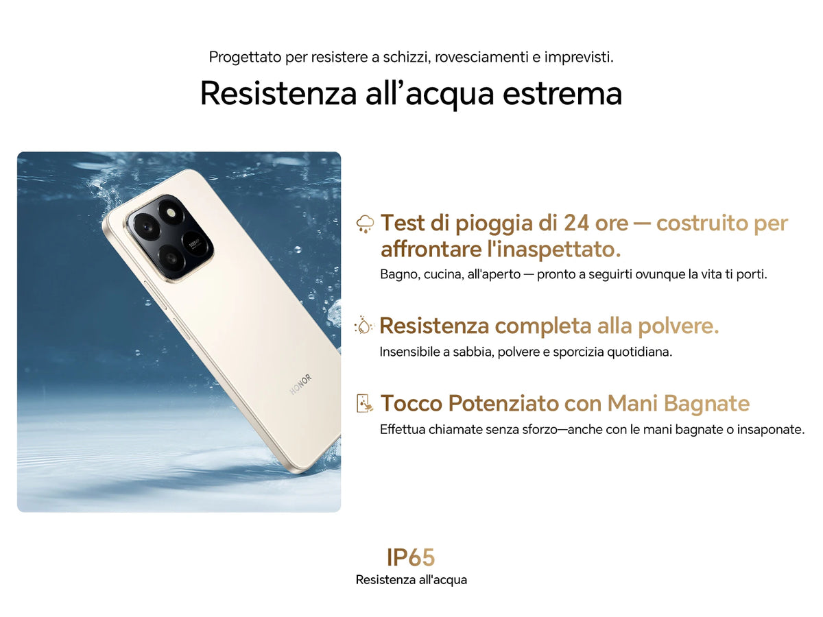 HONOR 400 Smart 4G Smartphone, Display 6.77" 120Hz, Batteria 6500mAh Doppia Cella, Fotocamera AI 108MP, Certificazione SGS 5 Stelle, Resistenza IP65, NFC, Dual SIM, Android 15