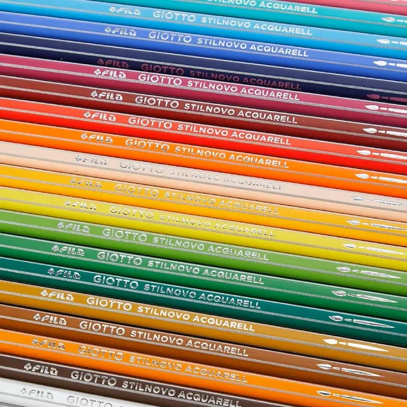 Pastelli Giotto Stilnovo 24 Colori Mina 33 mm Forma Esagonale Spazio Nome Vernice Base Acqua 18 cm Scuola