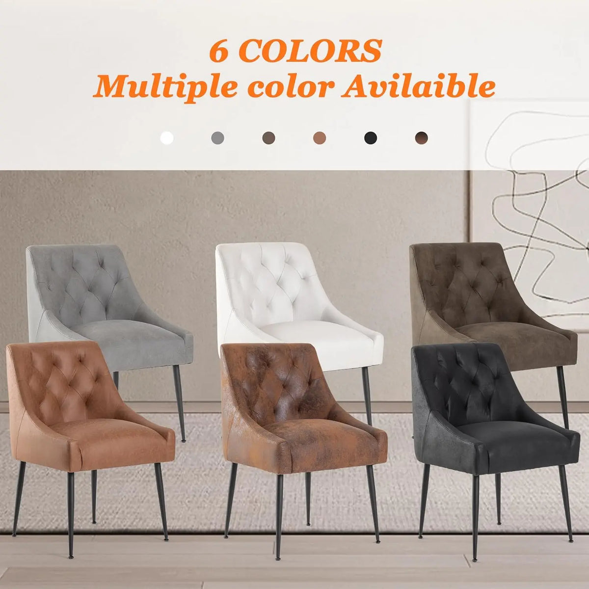 Set di 4 sedie da pranzo, sedie moderne con seduta imbottita e schienale ergonomico con gambe in metallo per cucina/soggiorno/rimessa