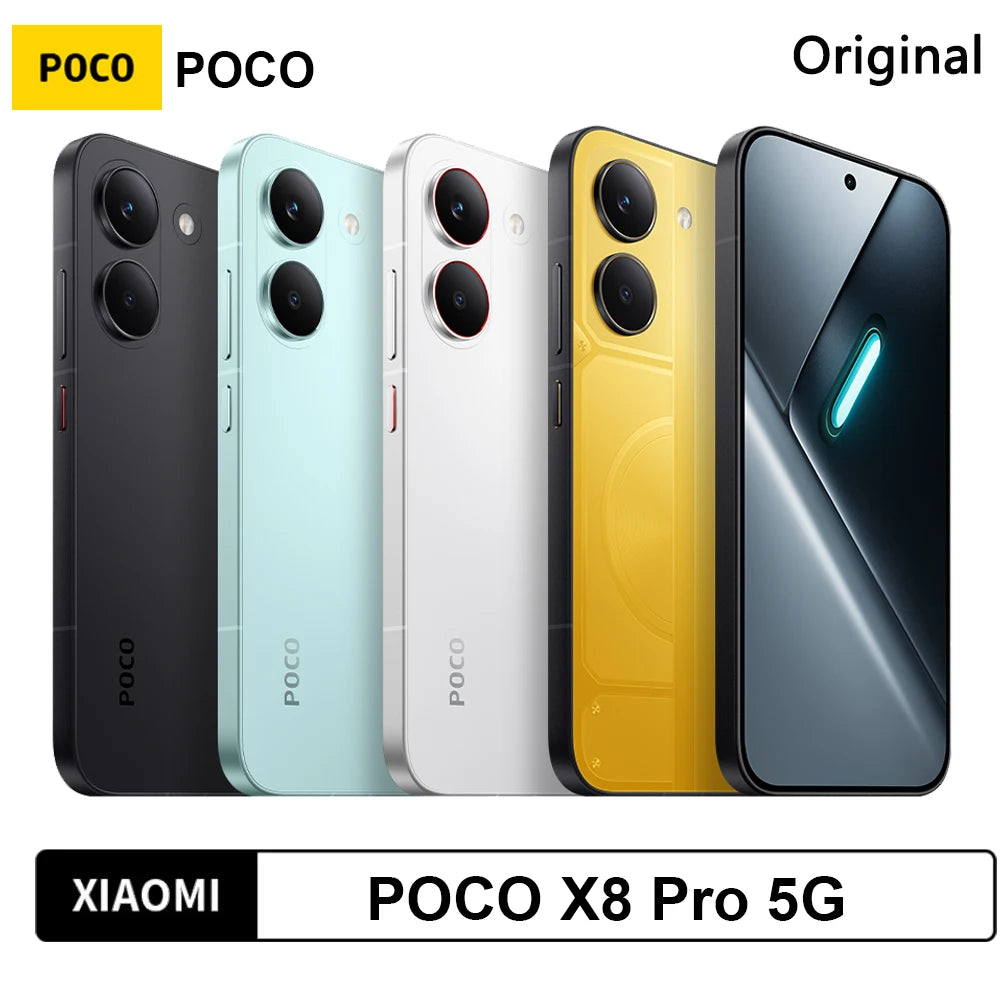 POCO X8 Pro, versione globale, smartphone con processore Dimensity 8500-Ultra, batteria da 6500 mAh, schermo AMOLED da 6,59" a 120 Hz, fotocamera da 50 MP, NFC, sistema operativo Android 16.