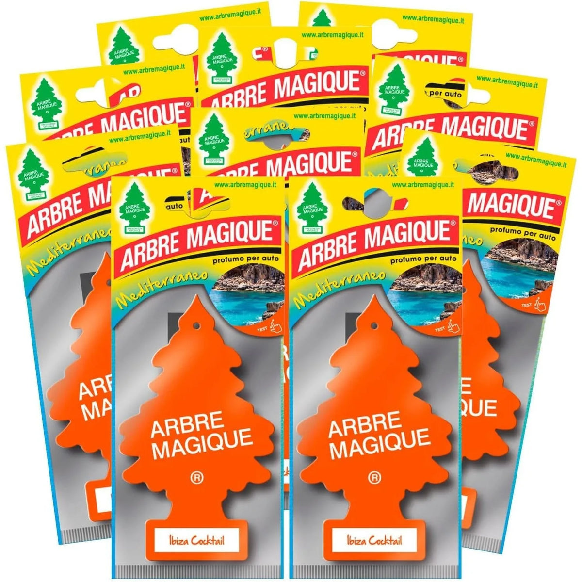 Arbre Magique Profumatore Auto, Fragranza assortiti, Profumazione Moderna, Durata Fino a 7 Settimane, Made in Italy, Confezione da 6 unità