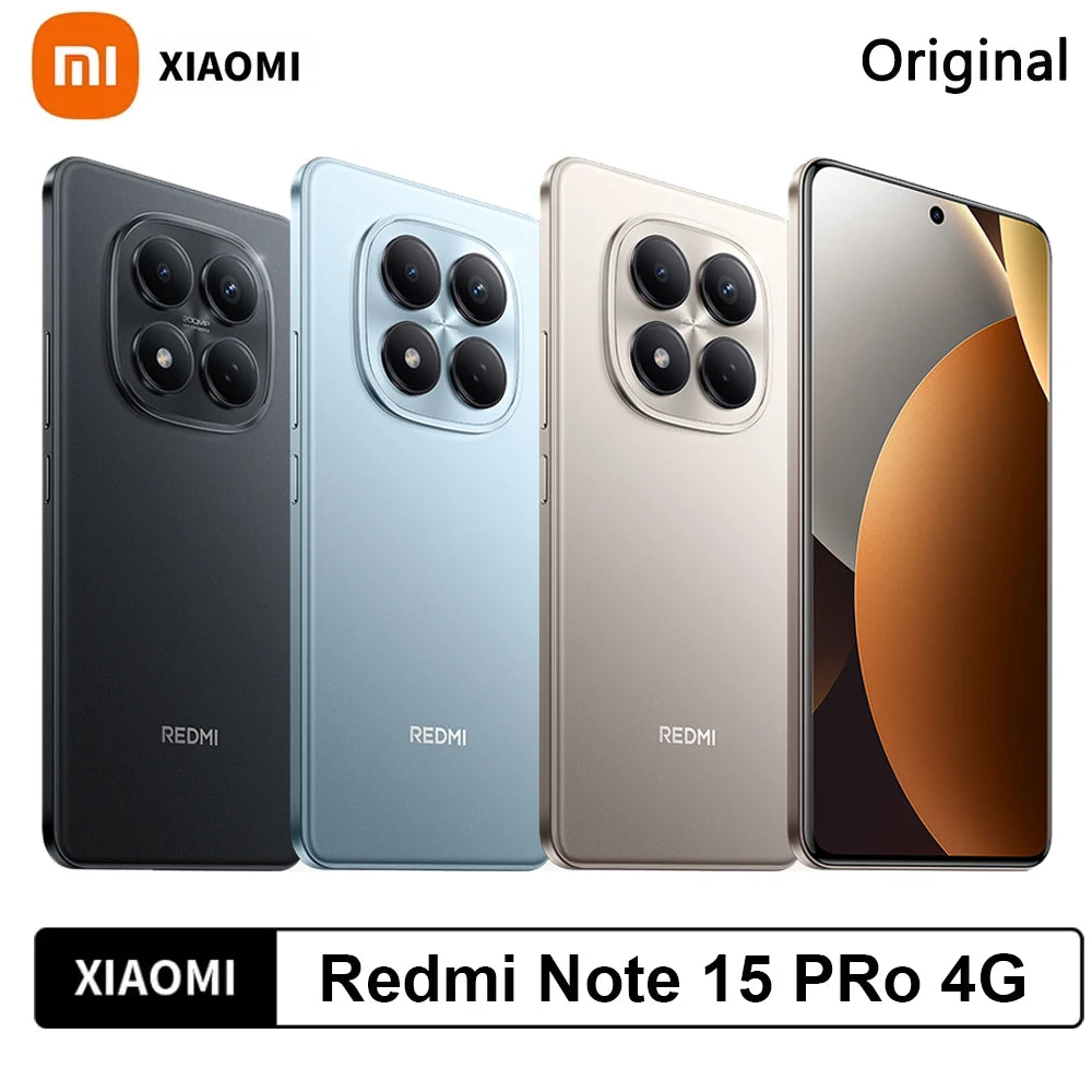 Xiaomi Redmi Note 15 Pro 4G Versione Globale MediaTek Helio G200-Ultra NFC Batteria Monster da 6500mAh Display AMOLED FHD+ da 6.77" Fotocamera da 200MP con OIS Smartphone