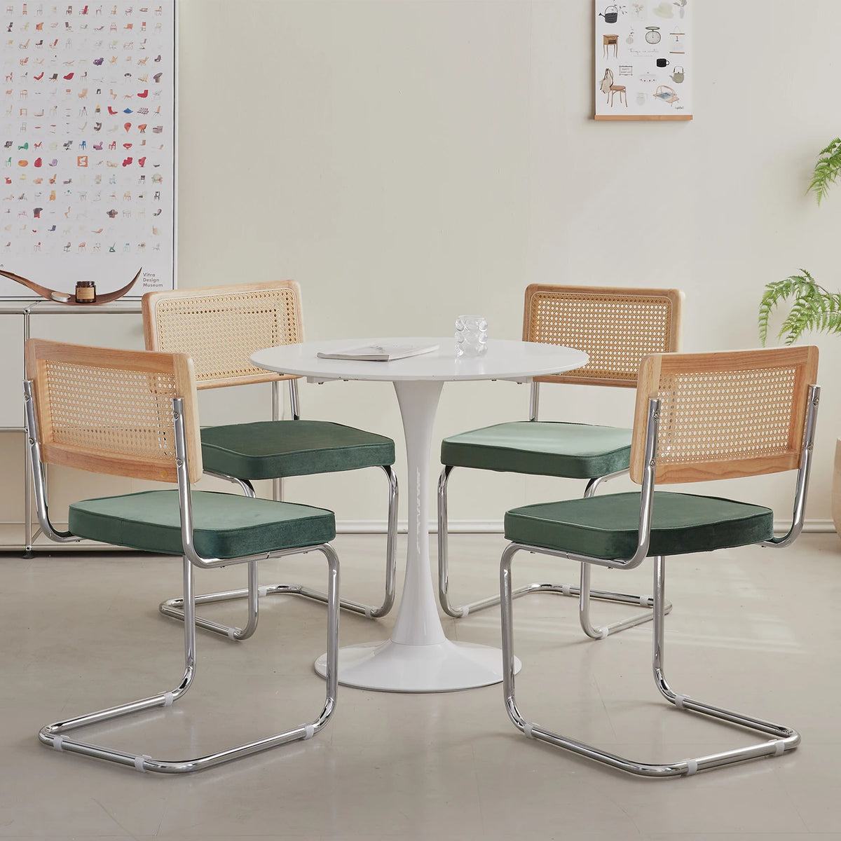 EGOONM Set di 2/4 sedie da pranzo retrò sedia in rattan di plastica casa camera da letto scrivania schienale sgabello arco computer ufficio sedile imbottito