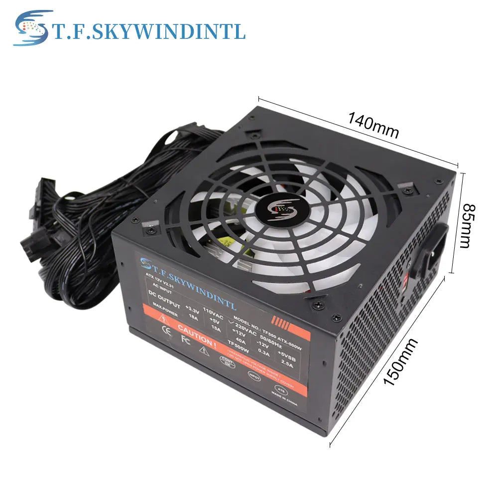 Fonte 500w PSU12V Alimentatori per PC Per Ufficio 500W 24pin ATX Alimentatore per computer PSU 500W Alimentazione per PC Gaming PC Gamer Sorgente Gioco