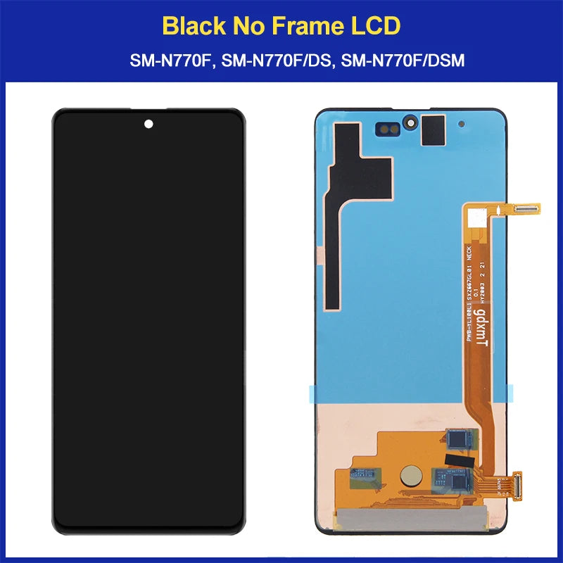 Schermo LCD AMOLED da 6,7 pollici per Samsung Note 10 Lite, gruppo di ricambio per lo schermo touchscreen, compatibile con Samsung Note10 Lite N770 N770F, con cornice.