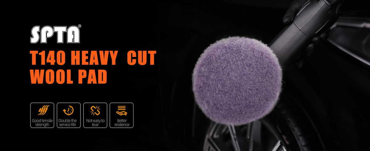 SPTA 1PC 3"(80mm)/5"(125mm)/6"(150mm) Tampone per lucidatura di agnelli ad alta densità in lana viola per lucidatrice RO/DA