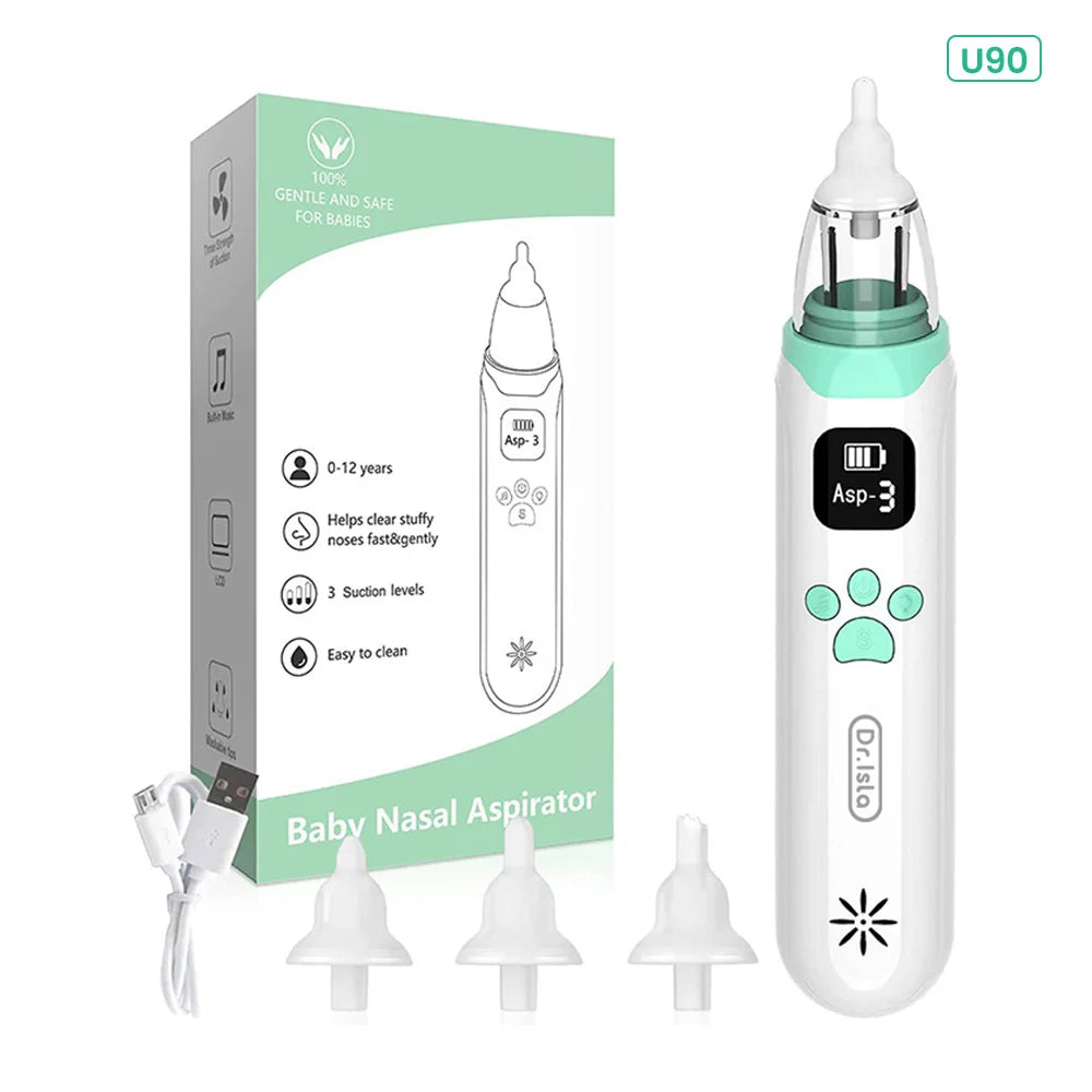 MAMIJOY Aspiratore nasale elettrico per bambini, pulitore nasale silenzioso per neonati, per ostruzioni e rinite, aspiratore nasale per neonati U94