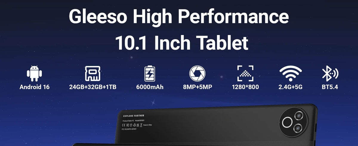 Kb1001L 10.1" HD 800*1280 Android 16 | 20GB di RAM (3+17GB) + 64GB di ROM, processore A333, batteria da 5000mAh, Type-C 5V 2A | Set completo: tastiera, mouse, astuccio per penne, cuffie, disponibile in magazzin