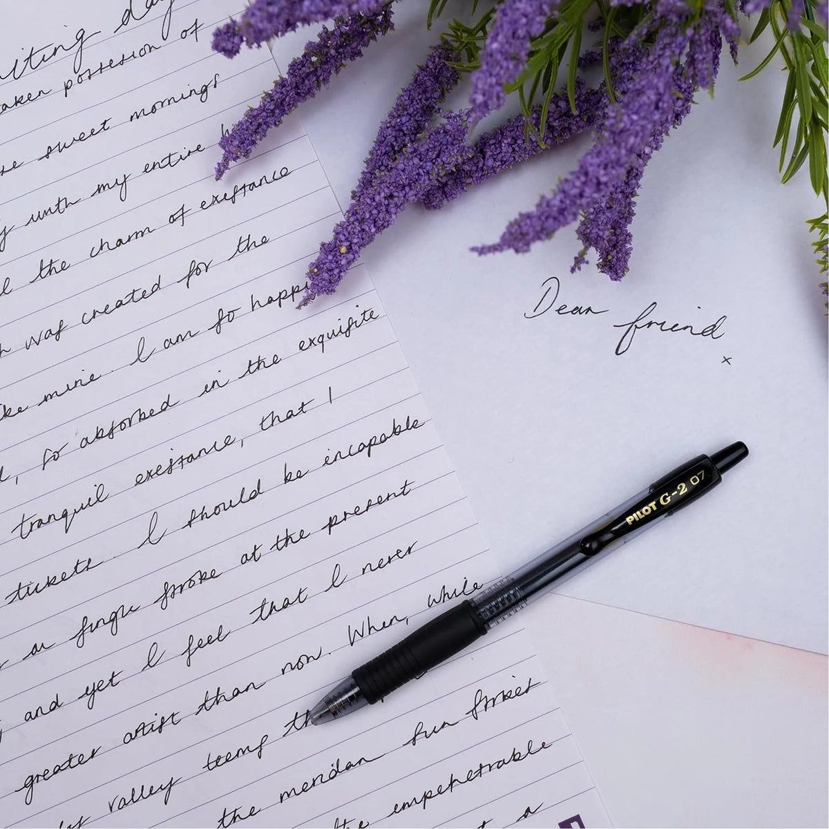 Confezione da 12 penne Pilot G2 Gel Ink nere, roller ball con punta fine, penne gel per scuola, ufficio, appunti, documenti e uso quotidiano