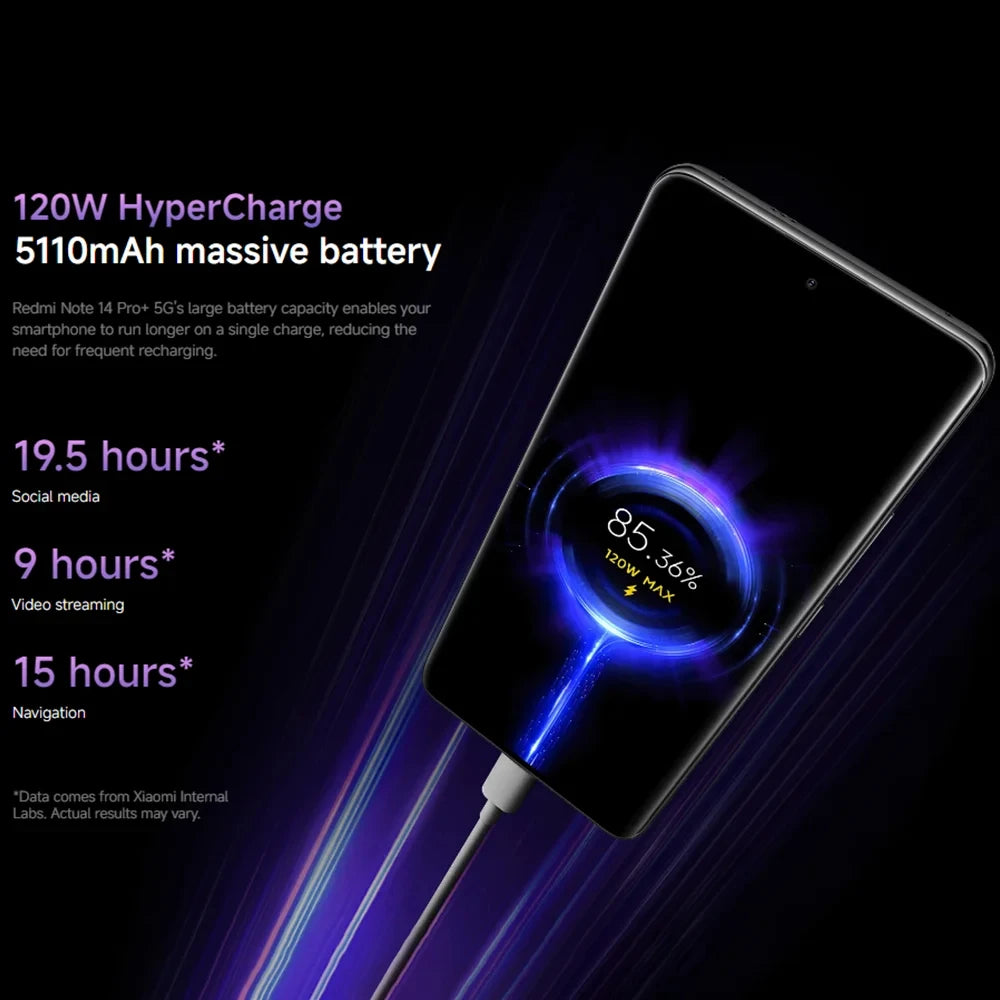 Xiaomi Redmi Note 14 Pro Plus 5G Versione Globale Smartphone NFC Snapdragon ® Schermo 7s Gen 3 AMOLED da 1,5K pollici 120Hz fotocamera 200 MP batteria