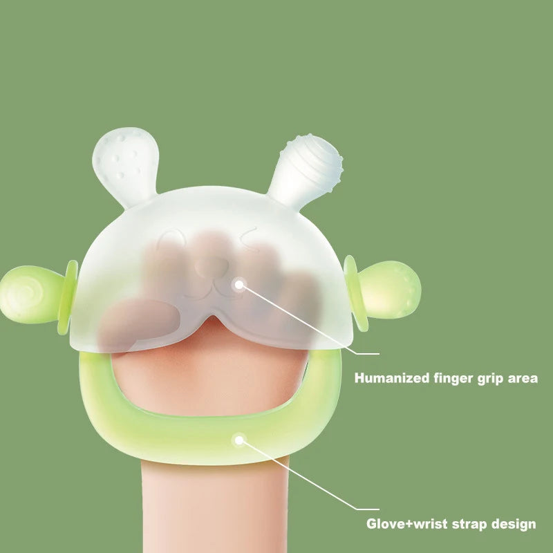MAMIJOY 1 Pezzo Anello Massaggiagengive per Neonati, Anti-Caduta, in Silicone, per l'Allenamento alla Masticazione, Senza BPA, per Bambini di 2 Mesi, Neonati YJ0