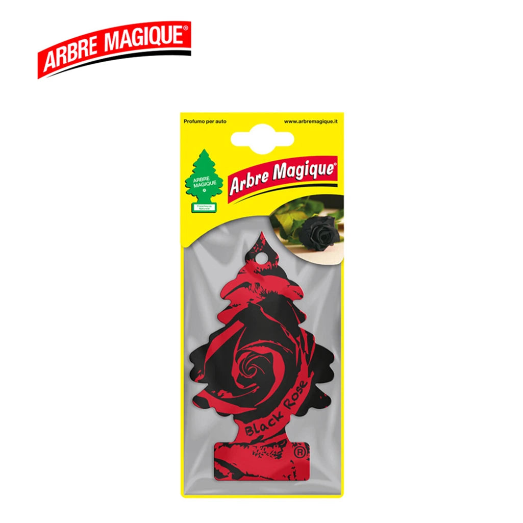 Confezione da 6, 12 o 24 Arbre Magique Black Rose, profumatori auto da appendere, fragranza raffinata e vellutata, formato scorta per auto, furgone, armadio e piccoli ambienti