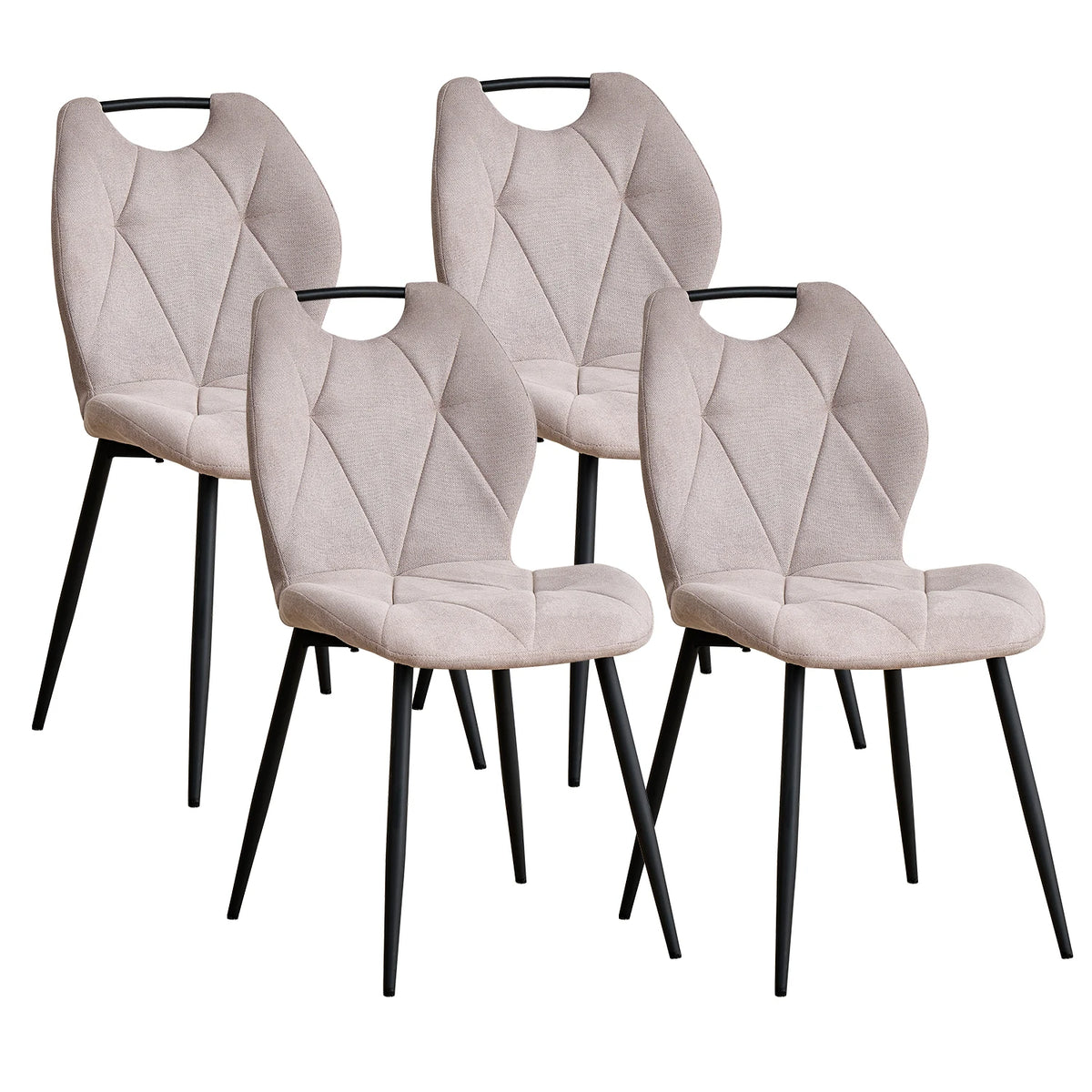 Sedia da pranzo moderna 2/4/6 pezzi, comode sedie imbottite con gambe in metallo per cucina/soggiorno/camera da letto
