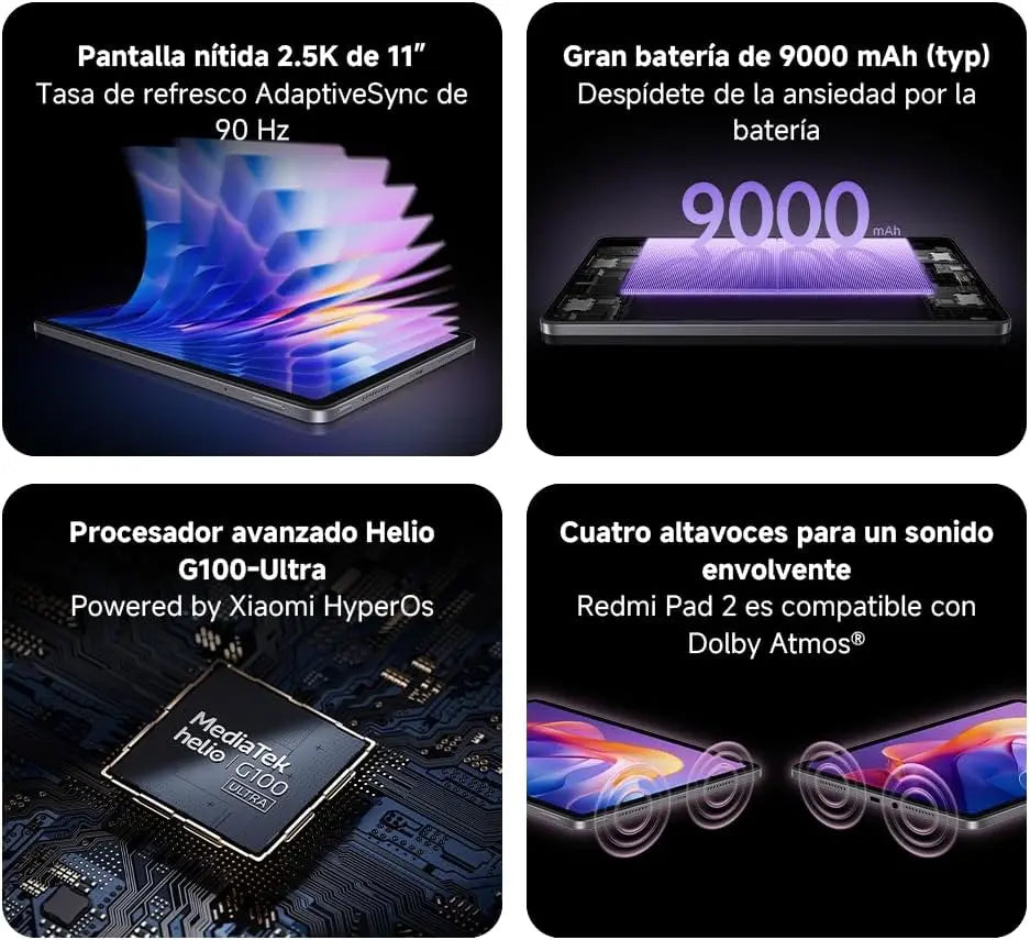 Xiaomi Redmi Pad 2 Wi-Fi 11" – Display 2,5K 90 Hz
